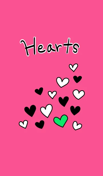 [LINE着せ替え] Hearts -vividpink+mintgreen-の画像1