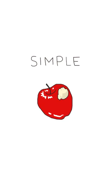 [LINE着せ替え] ゆるい手書きりんごのシンプル着せ替えの画像1