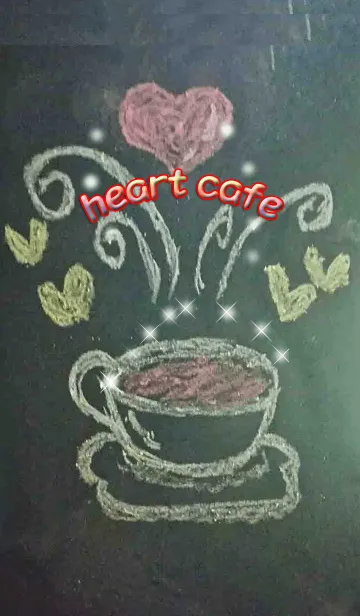 [LINE着せ替え] heart Cafe(黒板)の画像1
