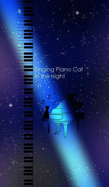 [LINE着せ替え] Singing Pianocat in the nightの画像1