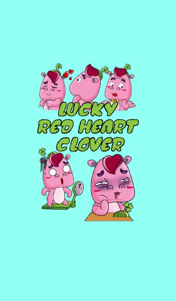 [LINE着せ替え] Lucky Red Heart Cloverの画像1