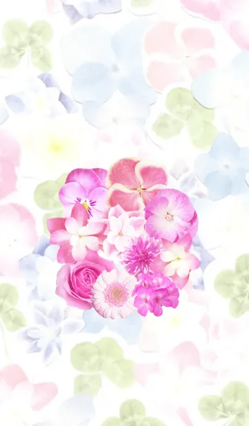 [LINE着せ替え] キュートなピンク紫陽花の画像1