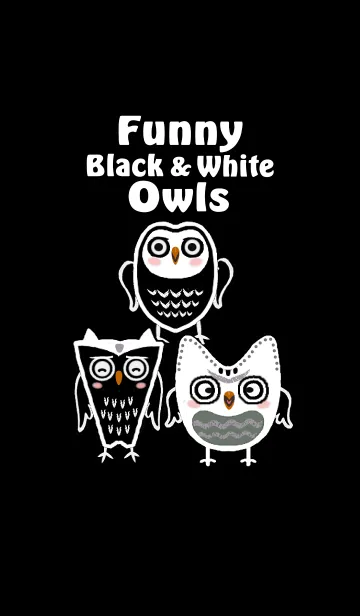 [LINE着せ替え] Funny black ＆ white owlsの画像1