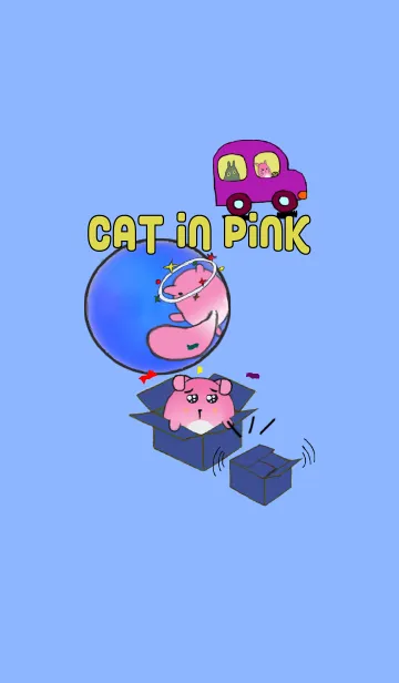 [LINE着せ替え] Mischievous Cat In Pinkの画像1