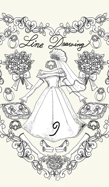 [LINE着せ替え] Line drawing9の画像1