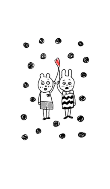 シンプルうさぎとクマが恋しちゃいましたの着せ替えメイン画像