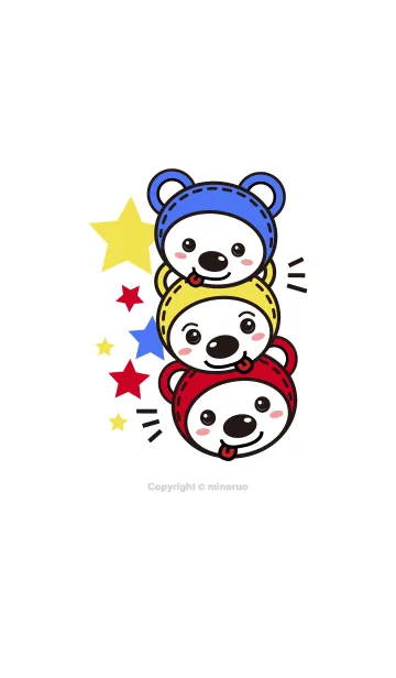 [LINE着せ替え] Three Bears (Yellow.blue.red)の画像1