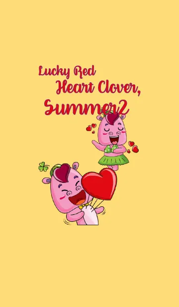 [LINE着せ替え] Lucky Red Heart Clover, Summer2の画像1