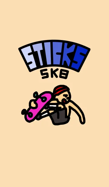 [LINE着せ替え] スケートボードが好きなスティックスの画像1