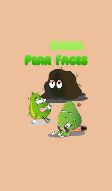 [LINE着せ替え] Set of Green Pear Facesの画像1