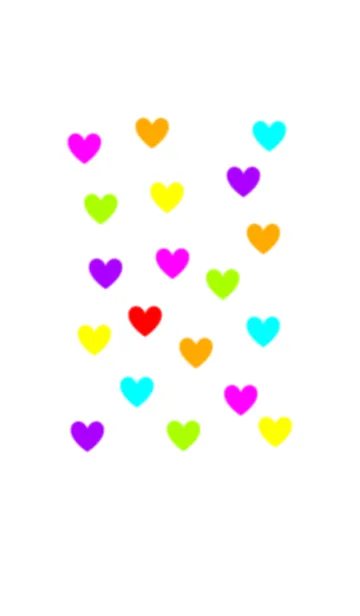 [LINE着せ替え] カラフルハートの画像1