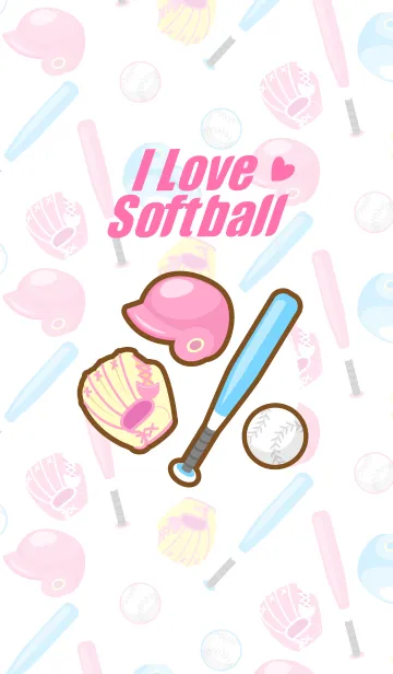[LINE着せ替え] I LOVE★ソフトボールの画像1