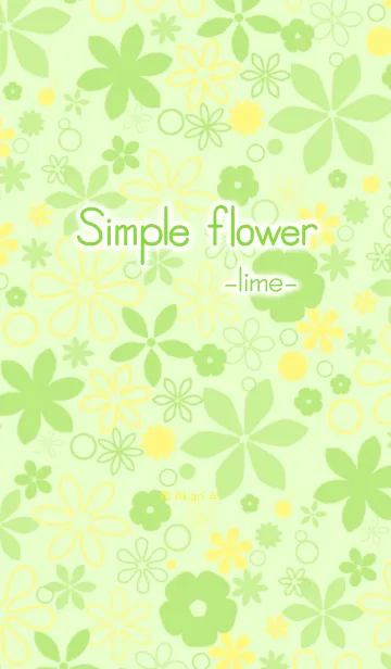 [LINE着せ替え] Simple flower -lime-の画像1