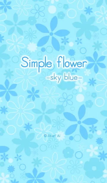 [LINE着せ替え] Simple flower -sky blue-の画像1