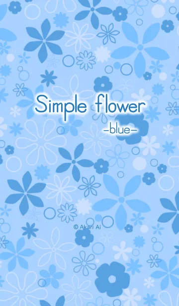 [LINE着せ替え] Simple flower -blue-の画像1