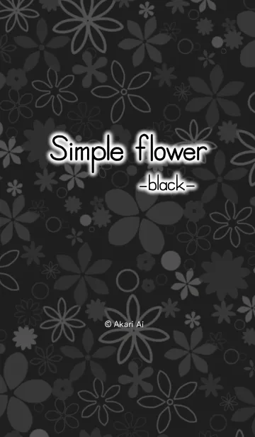 [LINE着せ替え] Simple flower -black-の画像1
