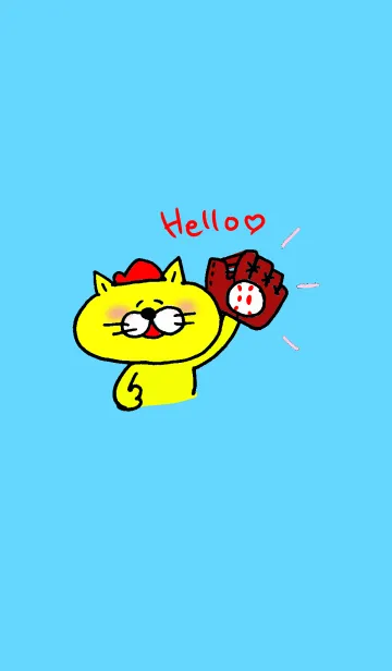 [LINE着せ替え] 赤い帽子のネコ。の画像1