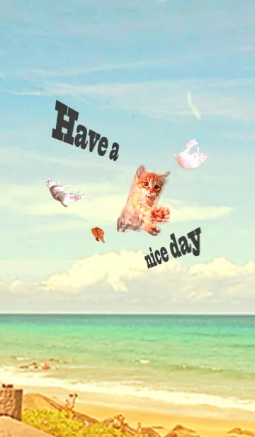 [LINE着せ替え] あっ！ねこちゃん！の画像1