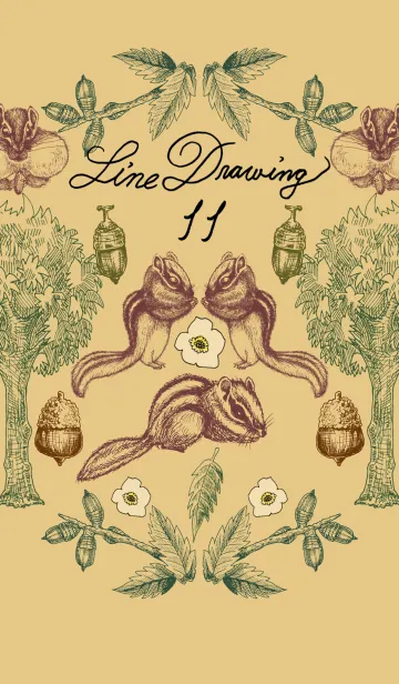 [LINE着せ替え] Line drawing11の画像1