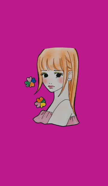 [LINE着せ替え] カラフルキュートな女の子の画像1