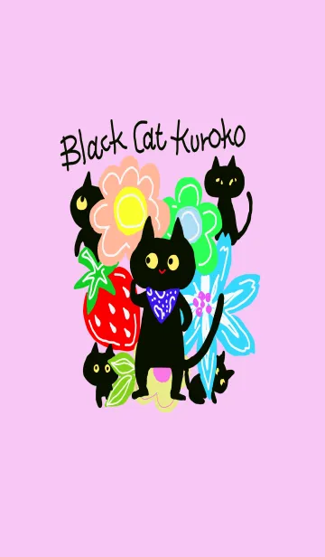 [LINE着せ替え] 黒猫と楽しい仲間の画像1