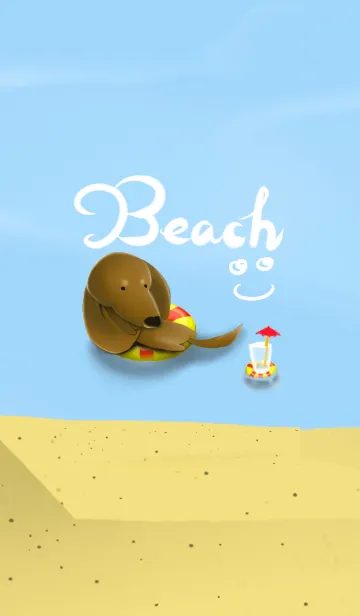 [LINE着せ替え] Dachshund's beach yoyoの画像1