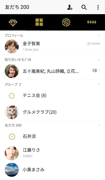 [LINE着せ替え] BLACKGOLD Simple Diamondの画像2