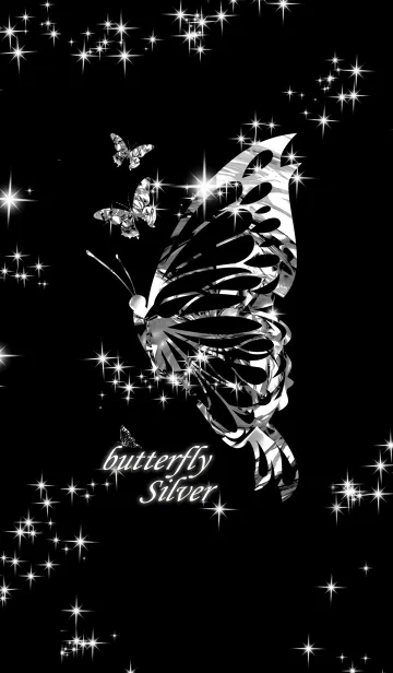 [LINE着せ替え] butterfly silverの画像1