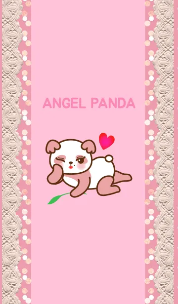[LINE着せ替え] ピンク エンゼル パンダの画像1