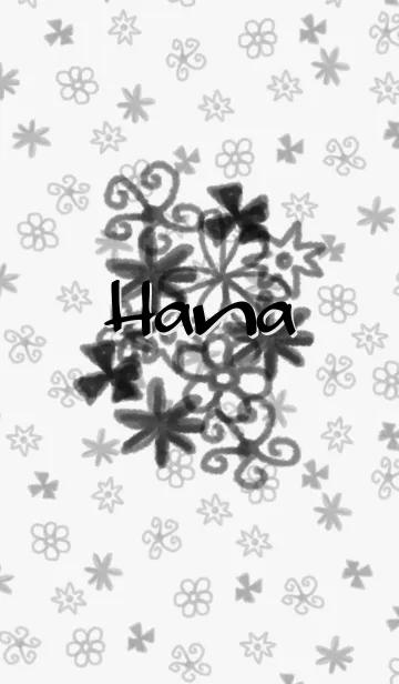 モノトーンフラワーのLINE着せ替え