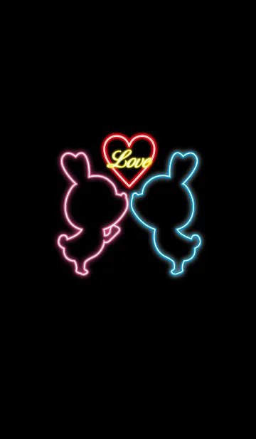 [LINE着せ替え] PAIR NEON RABBIT.の画像1