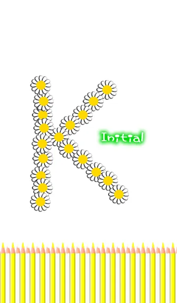 [LINE着せ替え] イニシャル K 花とペンの画像1