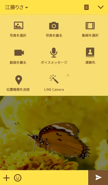 [LINE着せ替え] Beautiful Butterfly in Yellow Gardenの画像4