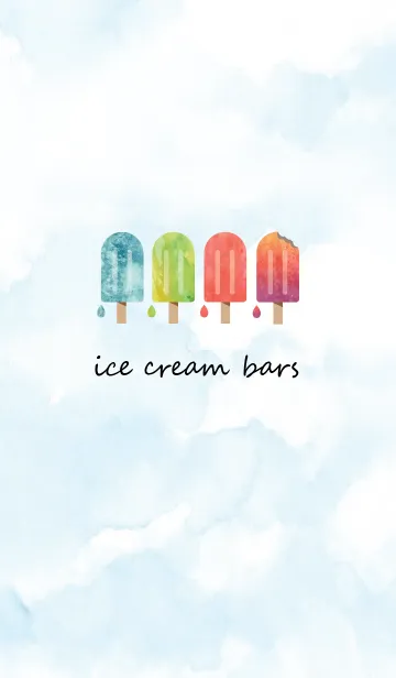 [LINE着せ替え] Ice Cream Bars -watercolor-の画像1