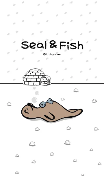 [LINE着せ替え] ゴマフアザラシ＆さかなの画像1