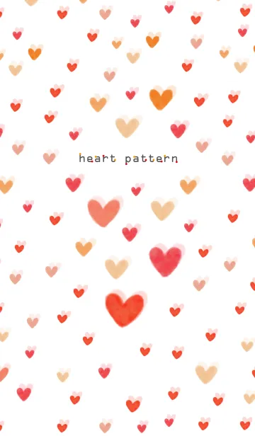 [LINE着せ替え] ハートパターン13-水彩画-の画像1