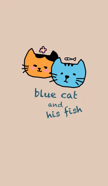 [LINE着せ替え] blue cat and his fishの画像1