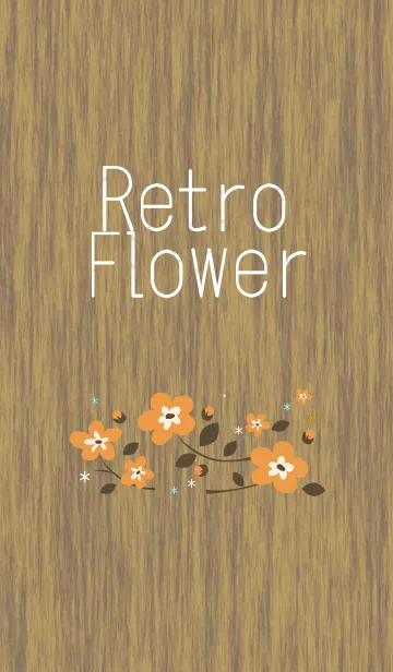 [LINE着せ替え] Retro Flower（木目）の画像1