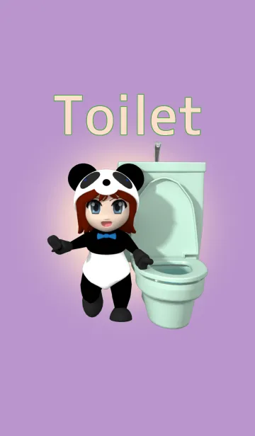 [LINE着せ替え] 着ぐるみパンダとトイレの画像1