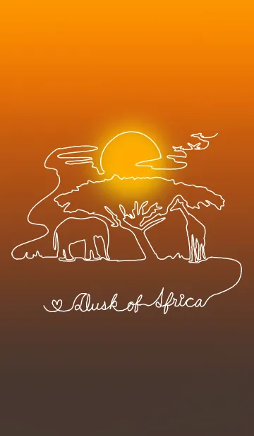 [LINE着せ替え] アフリカの夕暮れ(一筆書き)の画像1