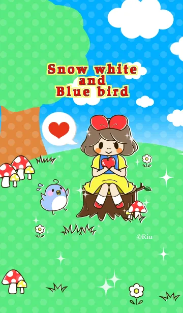 [LINE着せ替え] 白雪ちゃんと幸せの青い鳥。の画像1