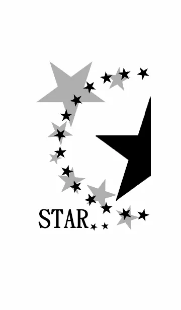 [LINE着せ替え] Half Star Black ver.の画像1