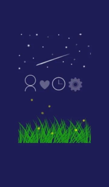 [LINE着せ替え] 夜空、星、ホタル、シンプルデザインの画像1