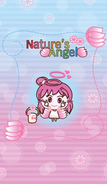 [LINE着せ替え] Nature's Angel - Angel Pink Flowerの画像1