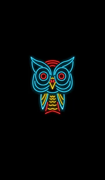 ネオンライト：夜の闇でフクロウの着せ替えメイン画像