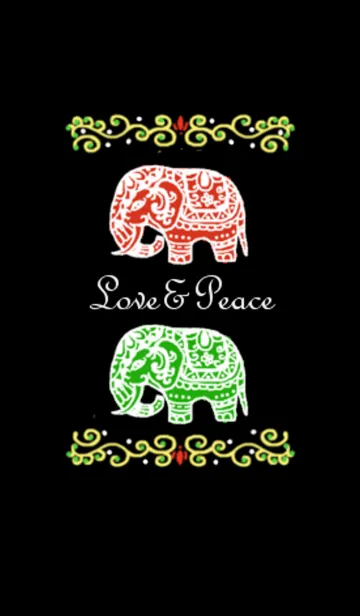 [LINE着せ替え] Love＆Peace -黒色-の画像1