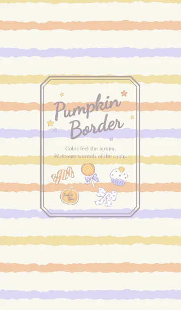 [LINE着せ替え] Pumpkin Borderの画像1