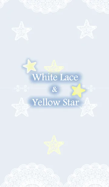 [LINE着せ替え] White Lace ＆ Yellow Starの画像1