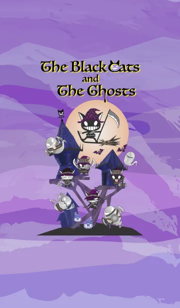 [LINE着せ替え] 黒ニャンコとオバケたちの画像1