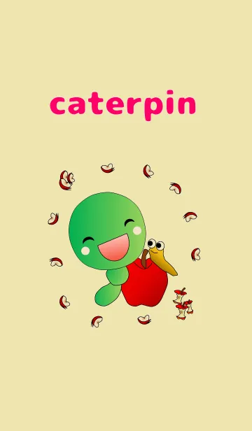 [LINE着せ替え] りんごとあおむしくんの画像1